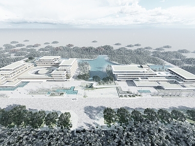 滨水办公园区建筑设计鸟瞰效果图【ID:1231462379】 滨水办公园区建筑设计鸟瞰效果图【ID:1231462379】