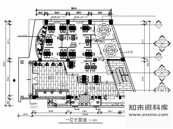 施工图某高档鱼府中式餐厅设计施工图