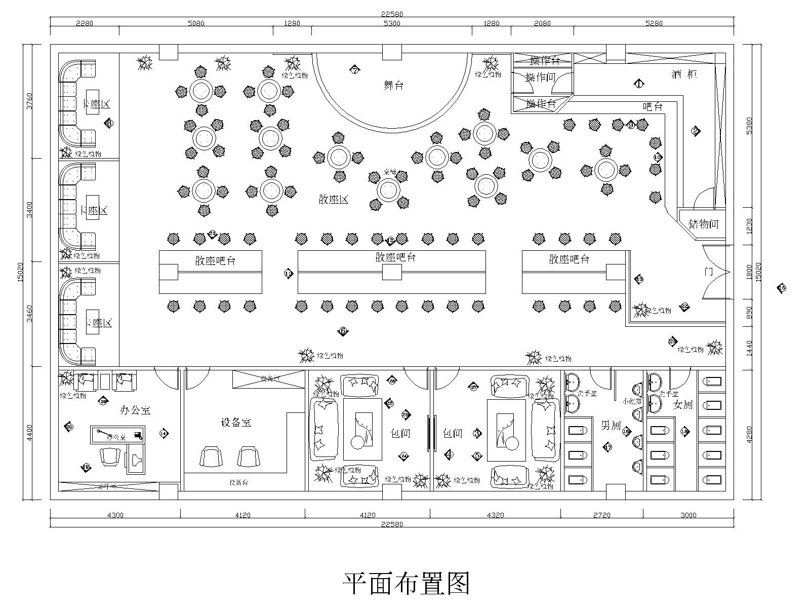 某现代风格酒吧设计CAD施工图