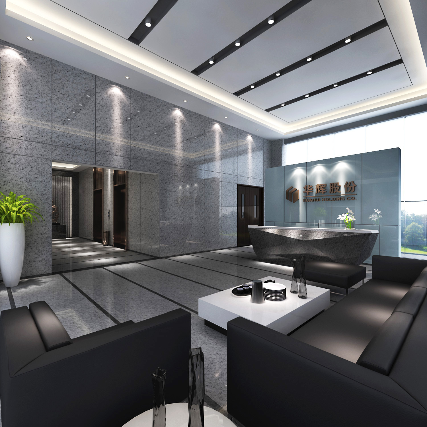 公司大堂3d模型下载_原创公司大堂3d模型【知末网3d模型】