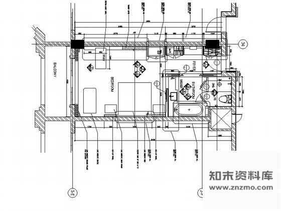 施工图杭州新古典酒店大床间客房室内施工图