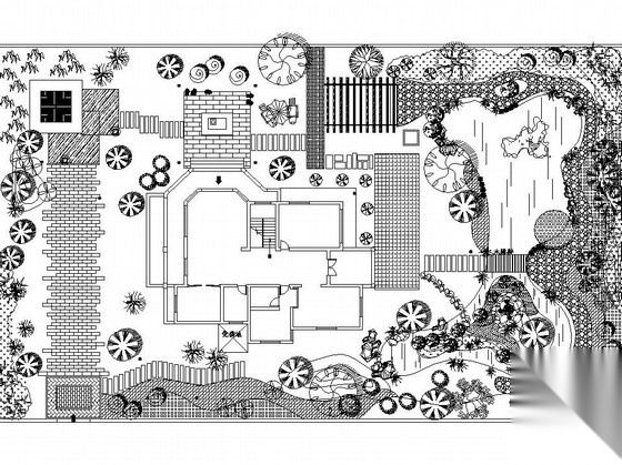 独栋别墅庭院园林景观工程施工图