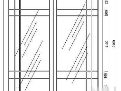 双扇推拉门结构示意图cad