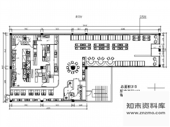 施工图唐山某中式快餐厅装修图