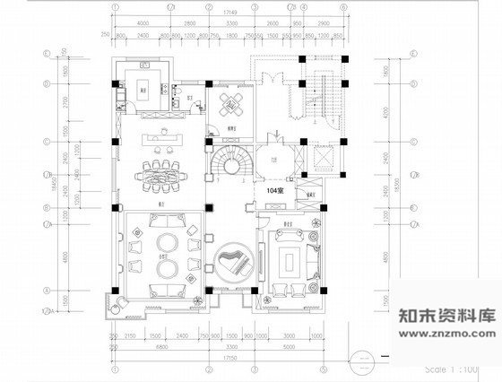 施工图内蒙古知名设计公司设计欧式古典豪宅CAD施工图(含效果图 别墅