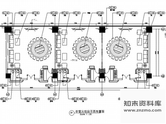 施工图北京现代风格餐厅包房装修施工图含效果