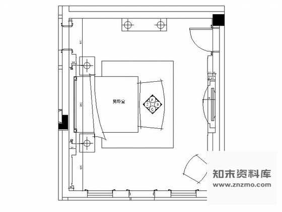 施工图超级豪华别墅卧室室内设计装修图含效果