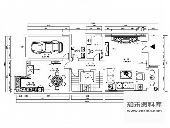 施工图山西古典三层别墅装饰装修图含效果