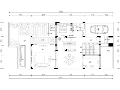 广东现代三层五居室别墅样板间设计施工图