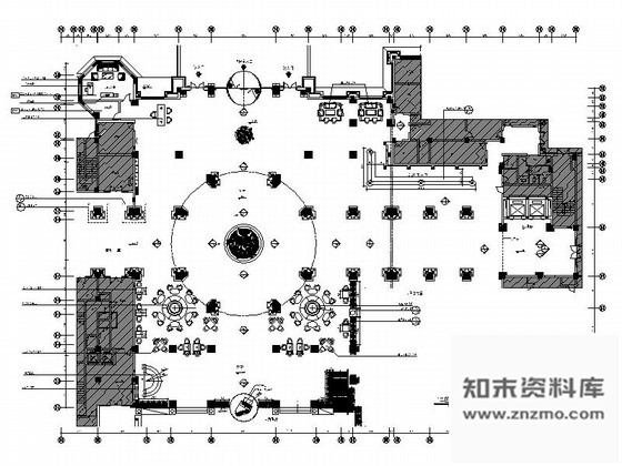 施工图安徽酒店豪华欧式大堂室内装修图