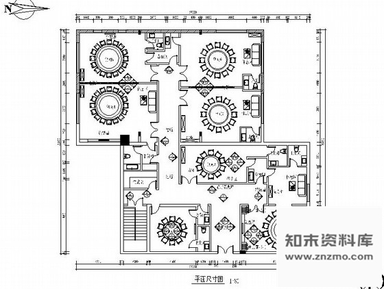 施工图陕西浓郁西北风情中式风格餐厅室内施工图含效果图