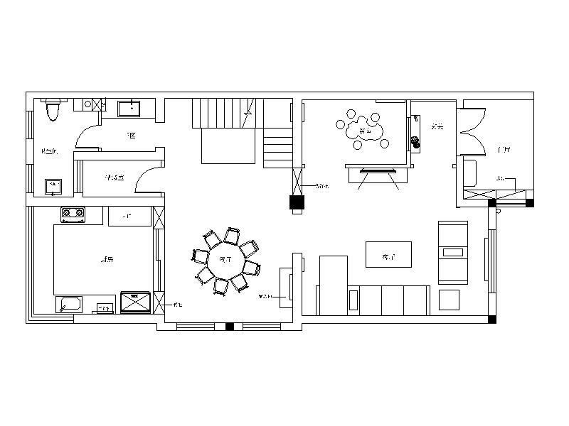 中式风格别墅住宅设计CAD施工图（含效果图）