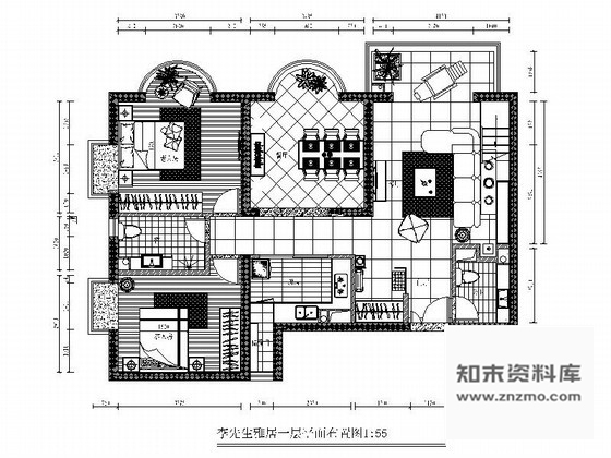 施工图精装双层别墅设计装饰图