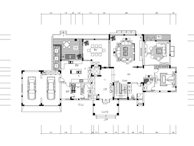 豪华别墅室内设计装饰设计施工图+效果图