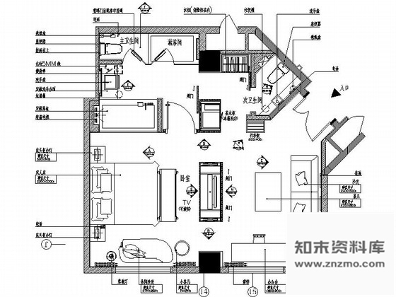 施工图重庆现代简约酒店行政套房室内设计施工图