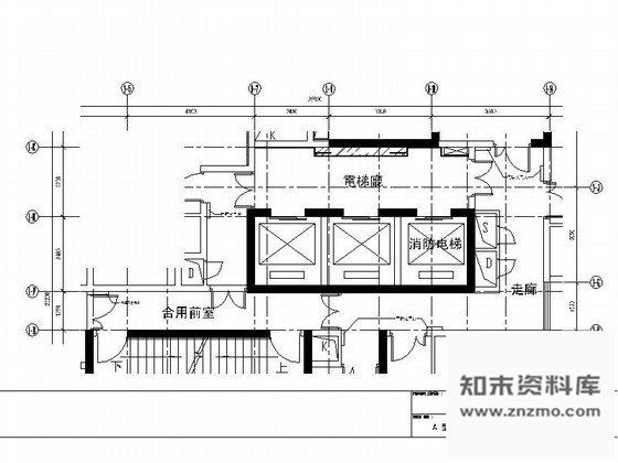 施工图广州天河区某服务式酒店A栋电梯间施工图