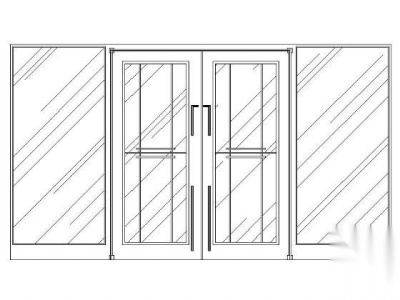 玻璃门cad示意图