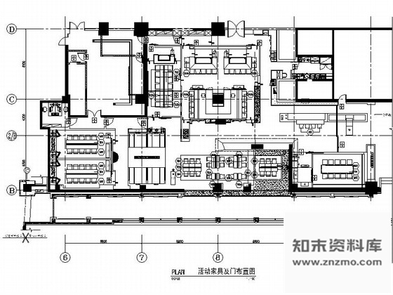 施工图北京豪华五星级饭店现代风格日本餐厅装修施工图