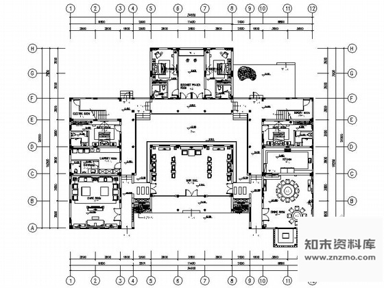 施工图广州温泉度假村典雅中式风格两层别墅样板间装修施工图含效果