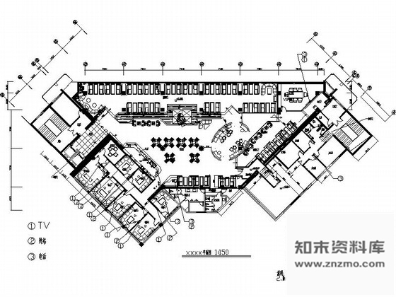 施工图北京时尚现代风名品咖啡厅室内装修施工图含效果