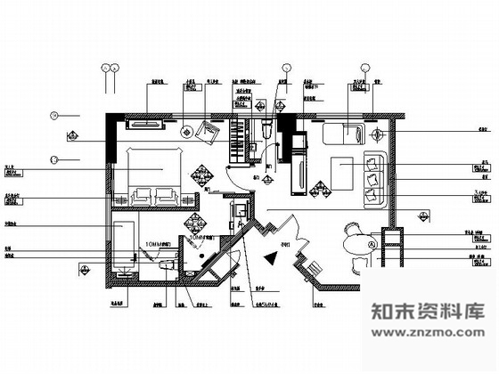 施工图重庆现代简约四星级酒店行政套房室内设计施工图