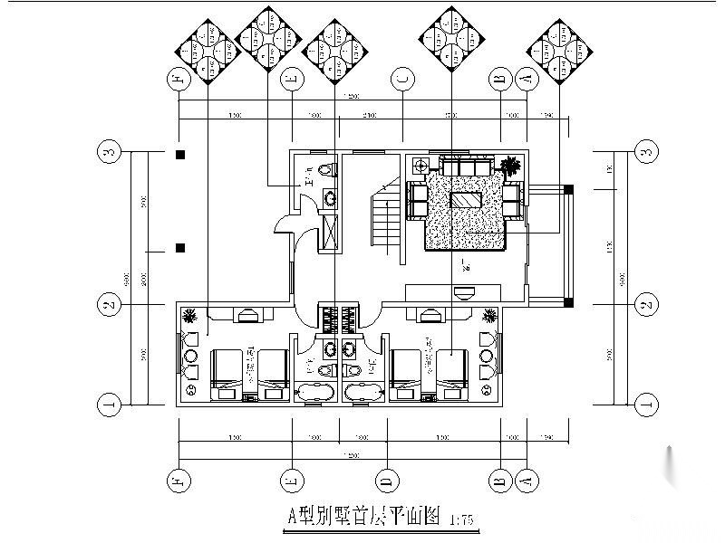 [广东]某电力双层别墅平面设计图