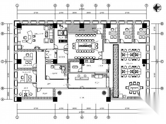 [四川]建筑工程公司时尚现代办公室精装修室内设计施工图...