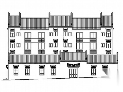某仿古四层民族陈列馆建筑施工图小青瓦大样节点cad图纸 施工图1/1