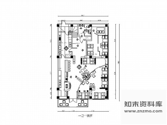 施工图青岛意式风格咖啡厅装修施工图