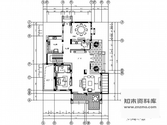 施工图江苏某现代中式双层别墅室内装修施工图含效果