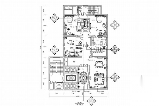 豪华欧式风格总统套房室内施工图 客房