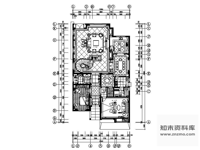 施工图欧式经典三层别墅室内设计图