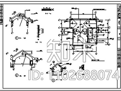 别墅设计_某3层砖混结构独栋别墅结构施工cad图纸