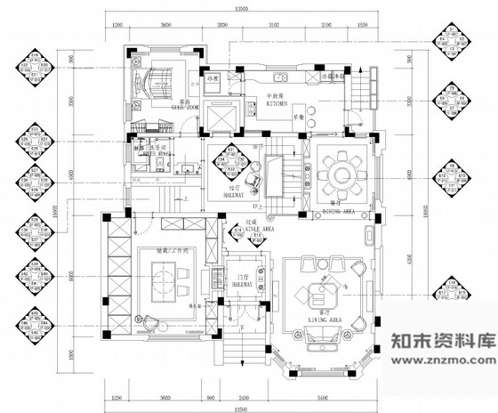 施工图江苏知名设计师设计高档欧式风格别墅设计施工图(含效果图)