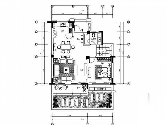 [上海]松江区新装饰主义两层别墅样板间装修施工图（含实...