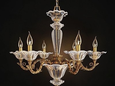 欧式古典轻奢烛台吊灯3d模型