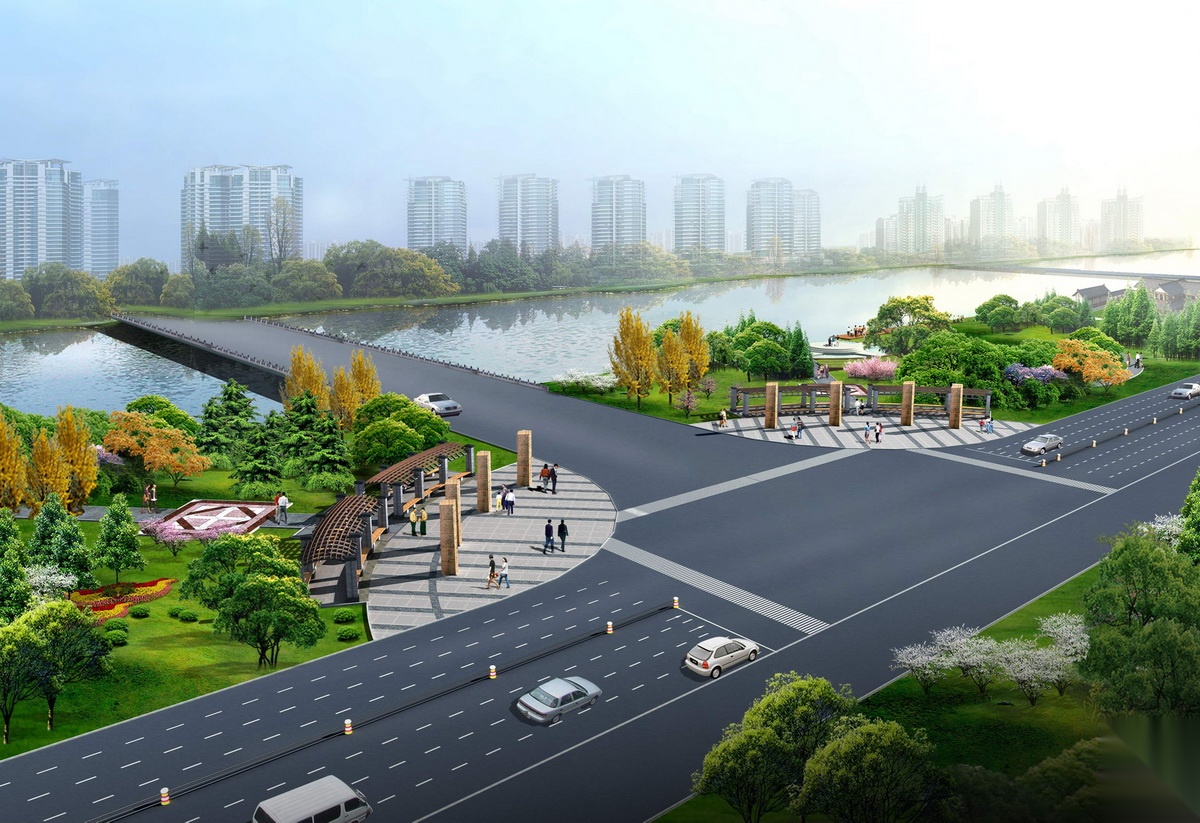 园林景观 道路街区 某街道两侧景观绿化平面图施工图下载【id