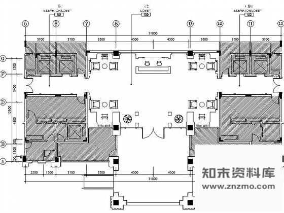 施工图江苏名师设计欧式风格售楼处大堂室内装修施工图