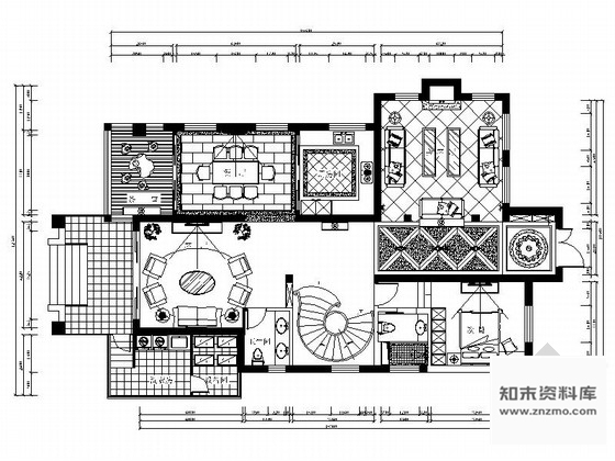 施工图上海高档现代简约风格两层别墅室内装修施工图