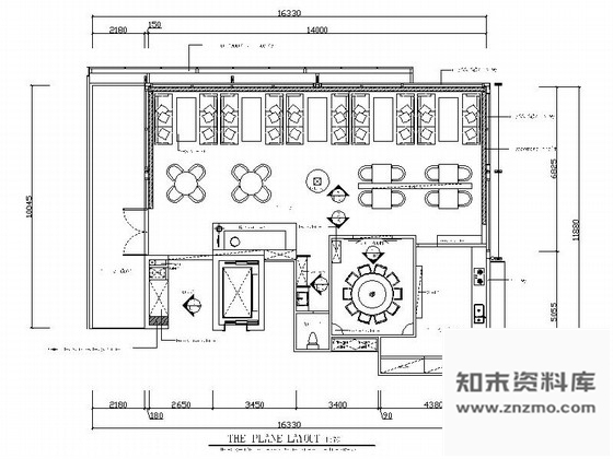 施工图北京沉稳现代中式风格餐厅室内装修施工图含效果