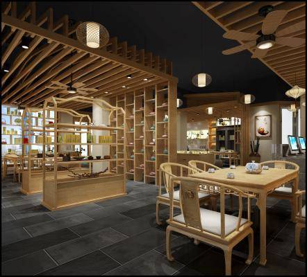 禅意中式茶庄图3d模型