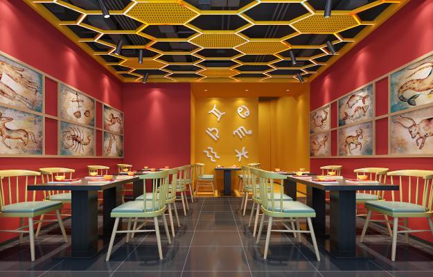 现代串串火锅店 现代自助餐厅 选菜柜 冰柜