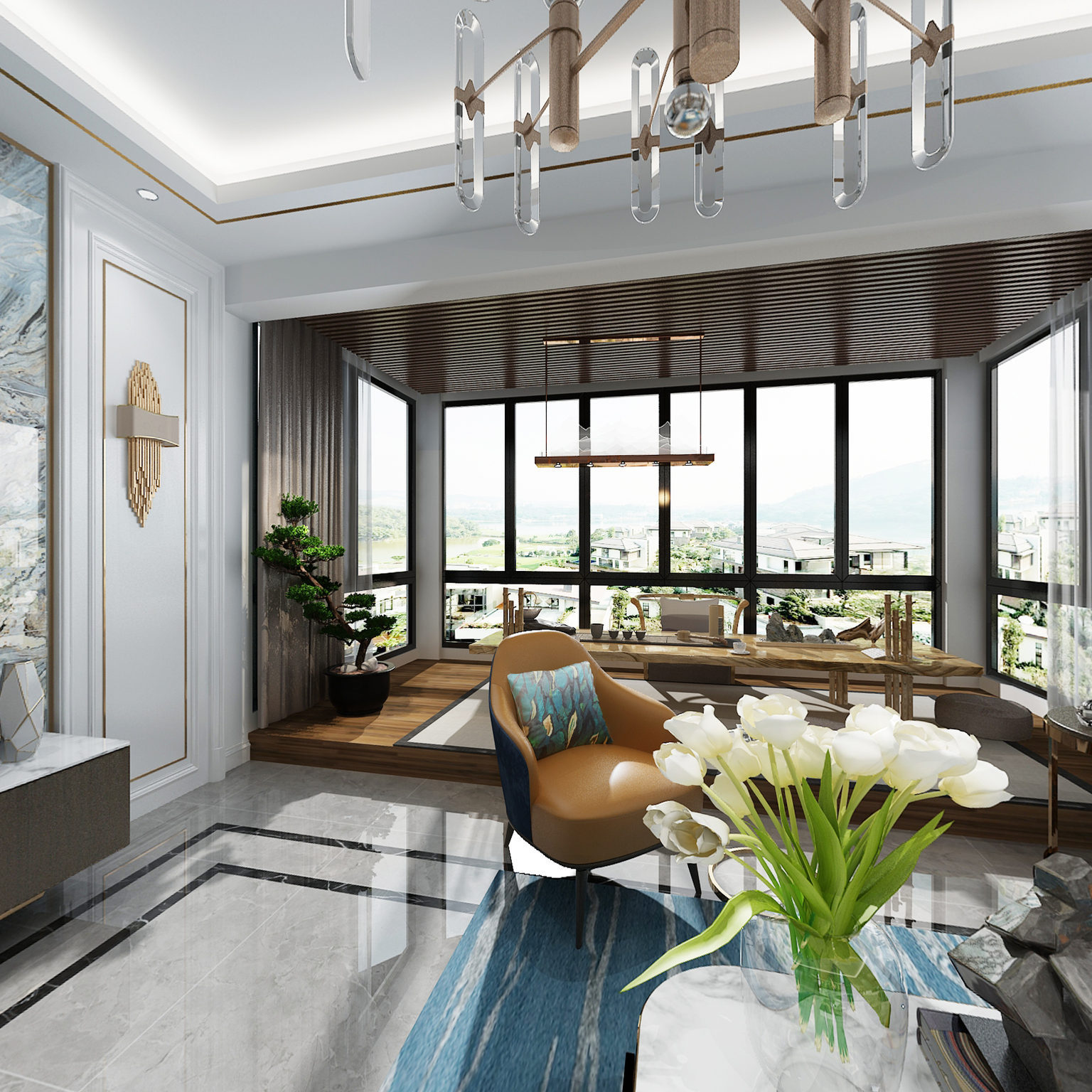 全景欧式轻奢风格3d全景模型3d模型