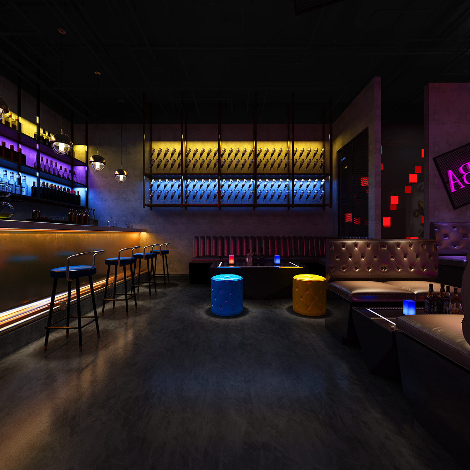 全景工业风酒吧 音乐餐厅 架子鼓3d模型