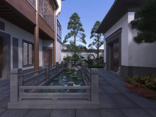 新中式庭院景观【ID:474523922】