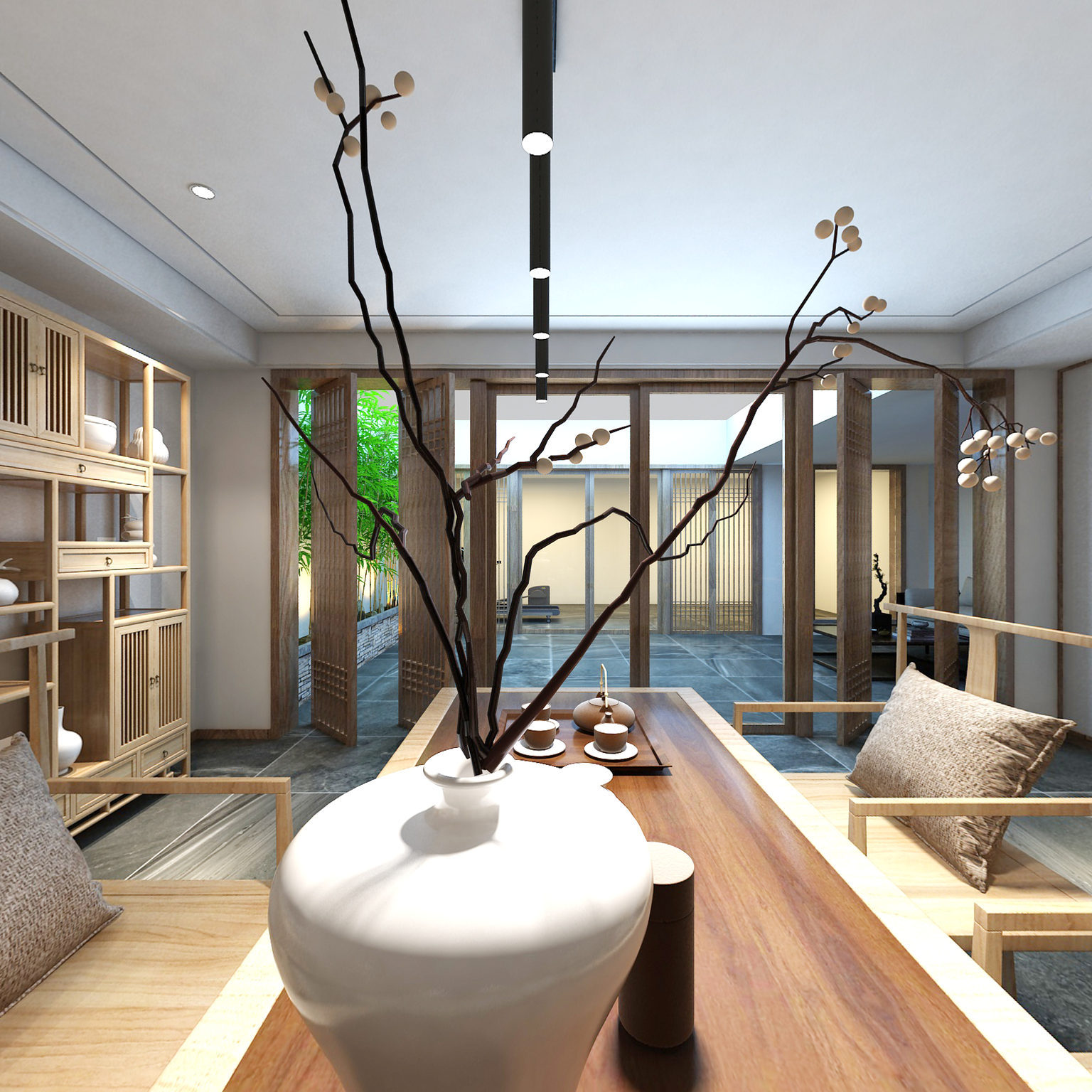 全景新中式茶室 会客区 洽谈区 休息室