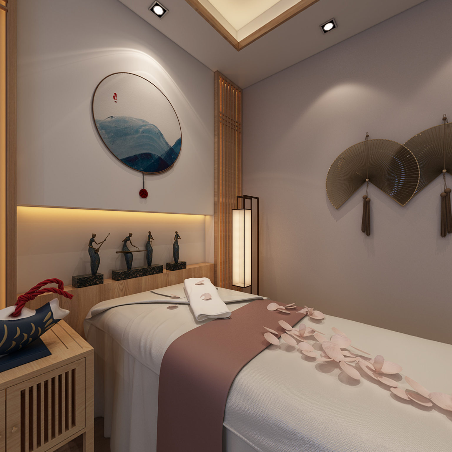 全景日式美容院房间3d模型