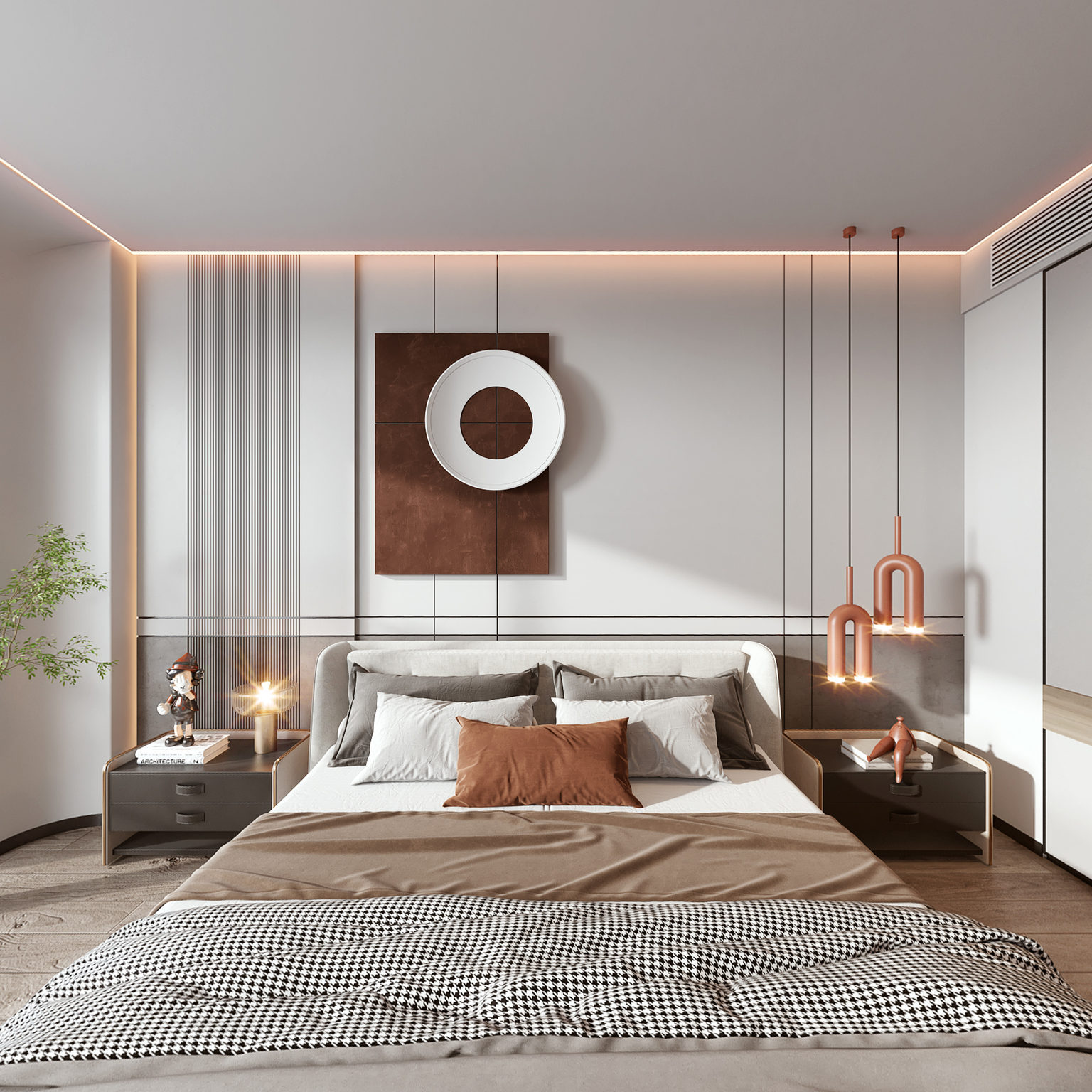 全景现代卧室3d模型