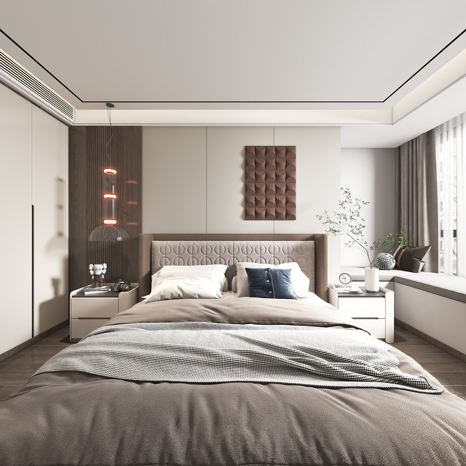 全景现代卧室3d模型