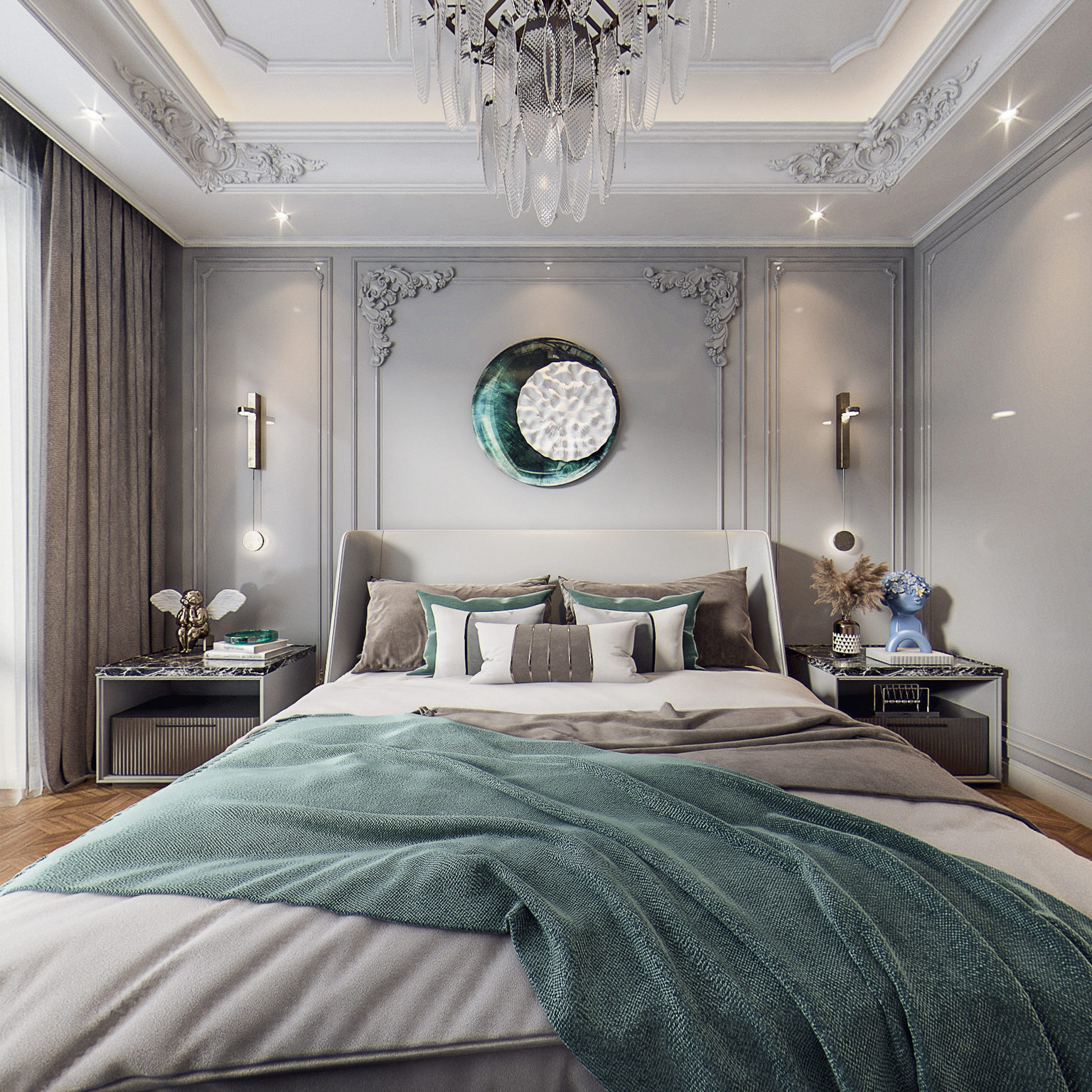 全景法式卧室3d模型